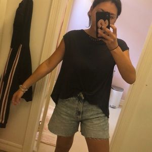 Aritzia open back wide strap tank top